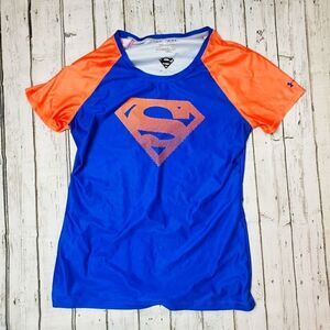Under Armour Superman Blue and Orange Superwoman Shirt superman